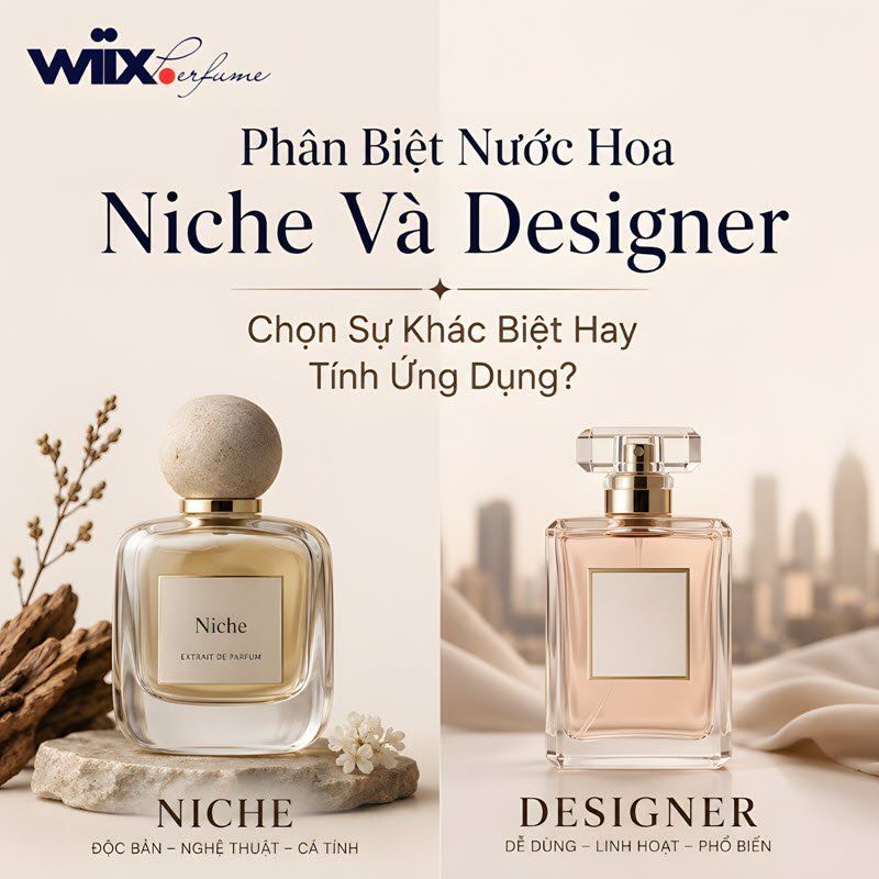 phân biệt nước hoa niche và designer